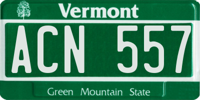 VT license plate ACN557
