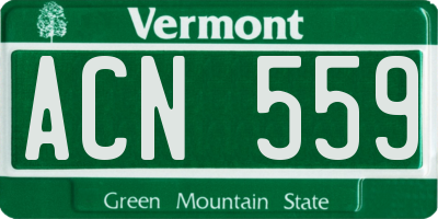VT license plate ACN559