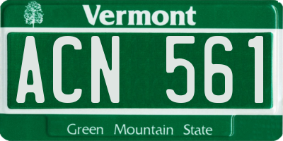 VT license plate ACN561