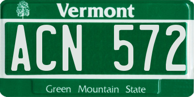 VT license plate ACN572