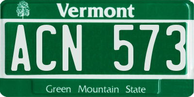 VT license plate ACN573