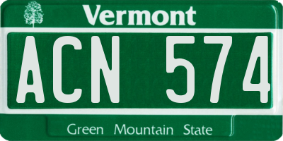 VT license plate ACN574