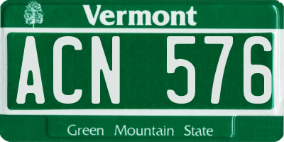 VT license plate ACN576