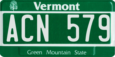 VT license plate ACN579