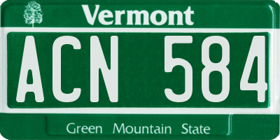VT license plate ACN584
