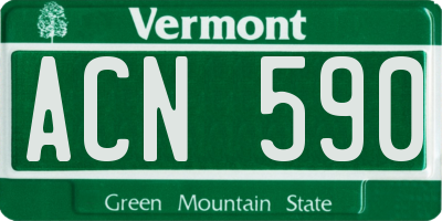 VT license plate ACN590