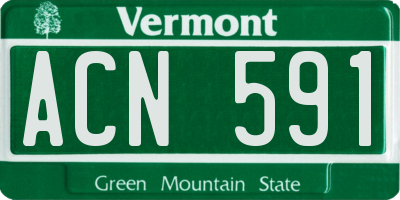 VT license plate ACN591