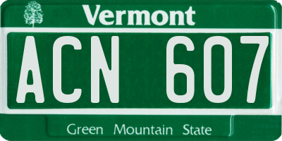 VT license plate ACN607