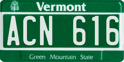 VT license plate ACN616