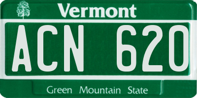 VT license plate ACN620