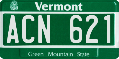 VT license plate ACN621