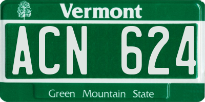 VT license plate ACN624