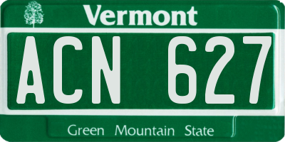 VT license plate ACN627