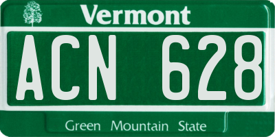 VT license plate ACN628