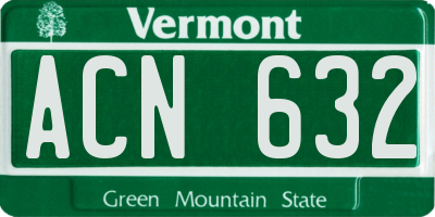 VT license plate ACN632