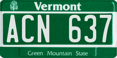 VT license plate ACN637