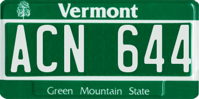 VT license plate ACN644