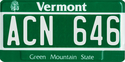 VT license plate ACN646