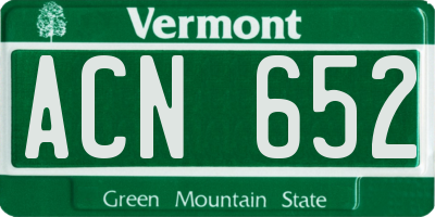 VT license plate ACN652