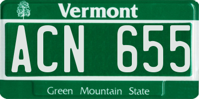 VT license plate ACN655