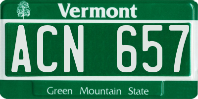 VT license plate ACN657