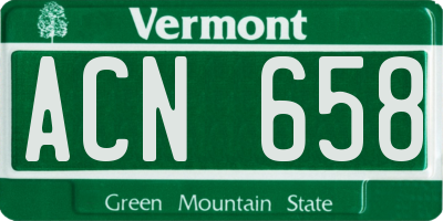 VT license plate ACN658