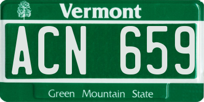 VT license plate ACN659