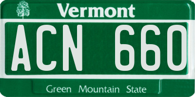 VT license plate ACN660