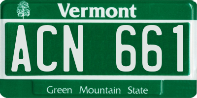 VT license plate ACN661