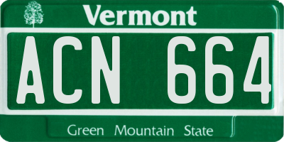 VT license plate ACN664