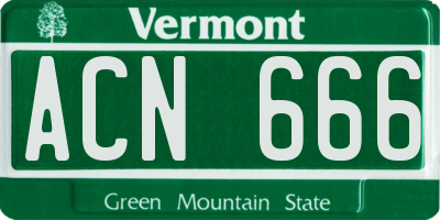 VT license plate ACN666