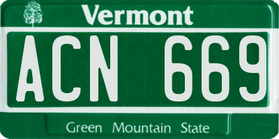 VT license plate ACN669