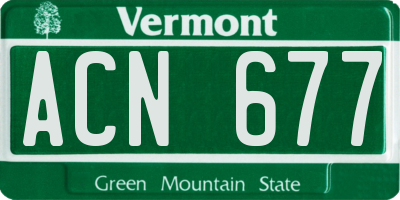 VT license plate ACN677