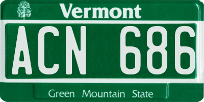 VT license plate ACN686