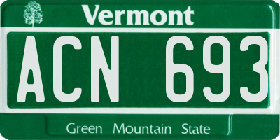 VT license plate ACN693