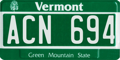 VT license plate ACN694