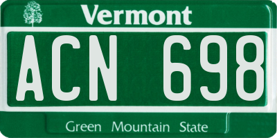 VT license plate ACN698