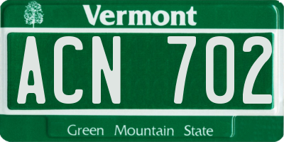 VT license plate ACN702