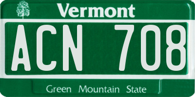 VT license plate ACN708