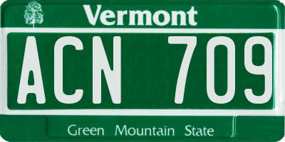 VT license plate ACN709