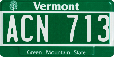 VT license plate ACN713