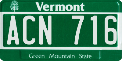 VT license plate ACN716