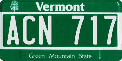 VT license plate ACN717