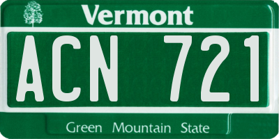VT license plate ACN721