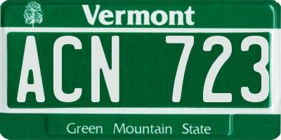VT license plate ACN723