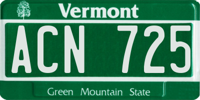 VT license plate ACN725