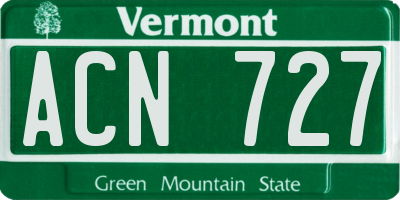 VT license plate ACN727