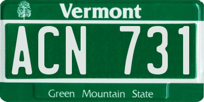 VT license plate ACN731