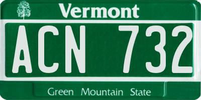 VT license plate ACN732