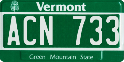 VT license plate ACN733